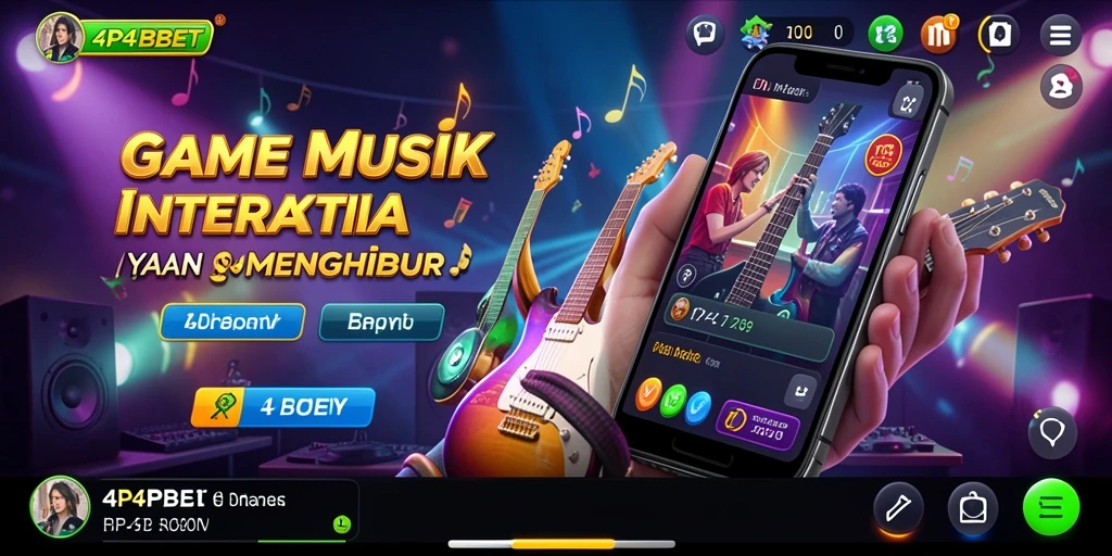 Tampilan gameplay interaktif di 4P4PBET dengan berbagai tantangan musik.