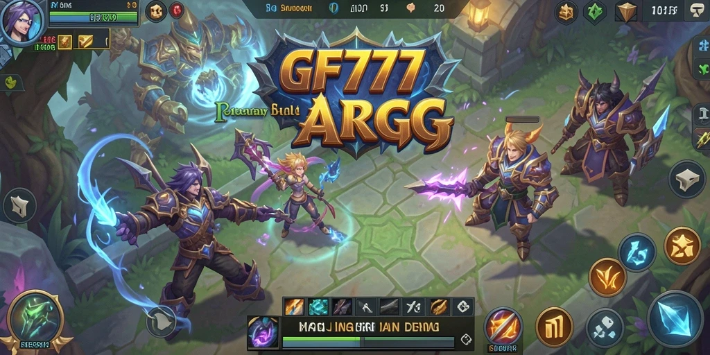 Screenshot menunjukkan pertarungan epic dalam gameplay ARPG GF777.
