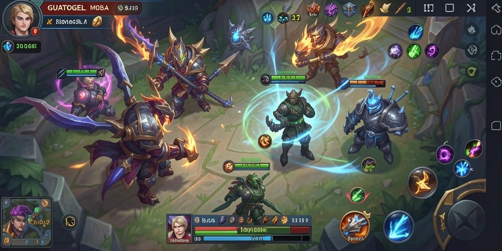 Gameplay seru GUATOGEL yang menampilkan aksi seru di arena.