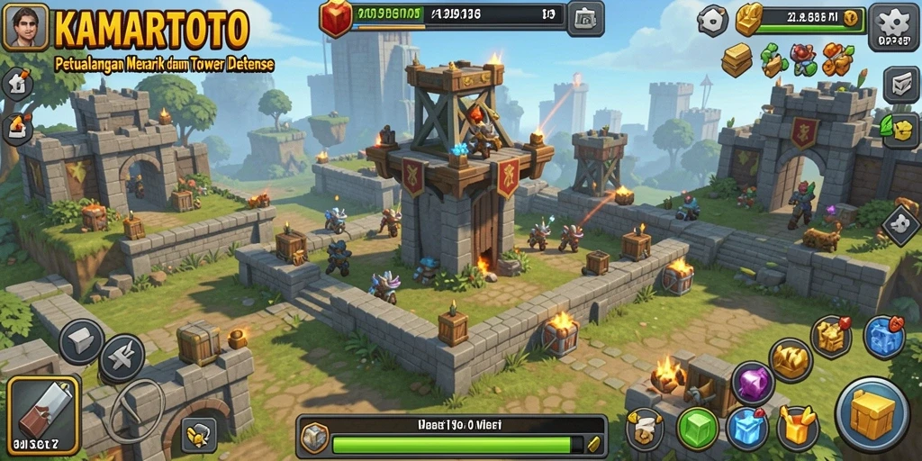 Gameplay menarik dari KAMARTOTO menampilkan pertahanan strategis melawan musuh.