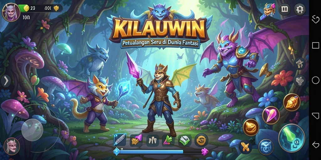 Tangkapan layar gameplay KILAUWIN menampilkan petualangan seru dan interaksi karakter.