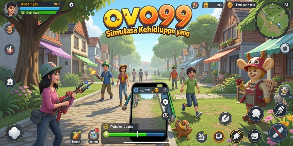 Tampilan gameplay OVO99 yang menampilkan karakter dan lingkungan menarik.
