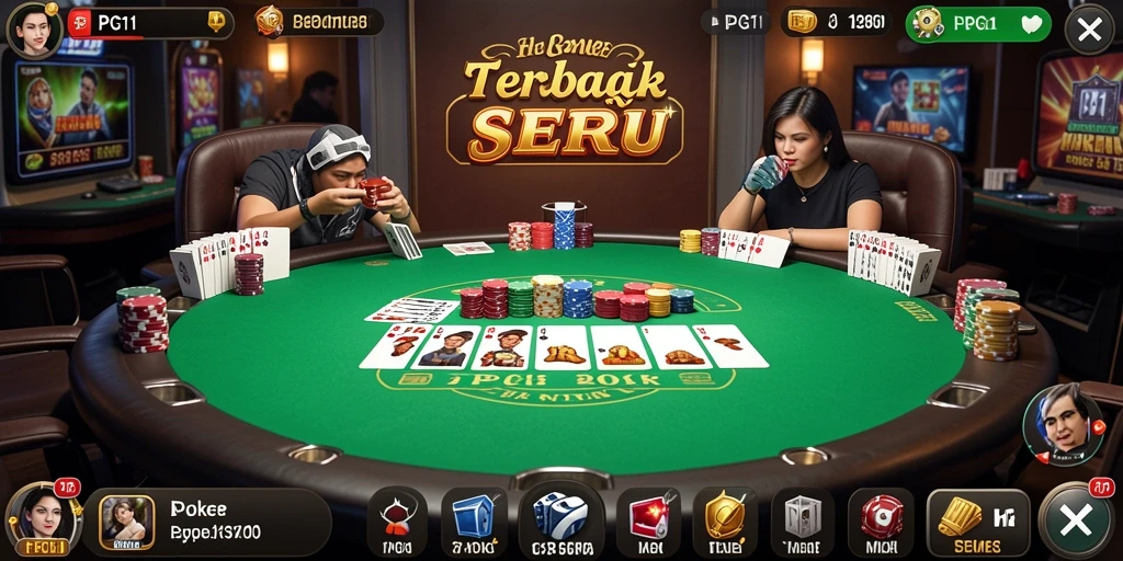 Screenshot PG11 menampilkan aksi seru dalam permainan Poker.