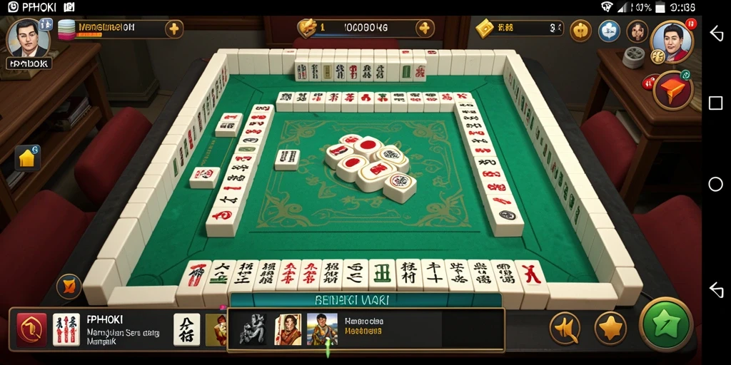 Tampilan gameplay Mahjong PPHOKI yang seru dan menarik.