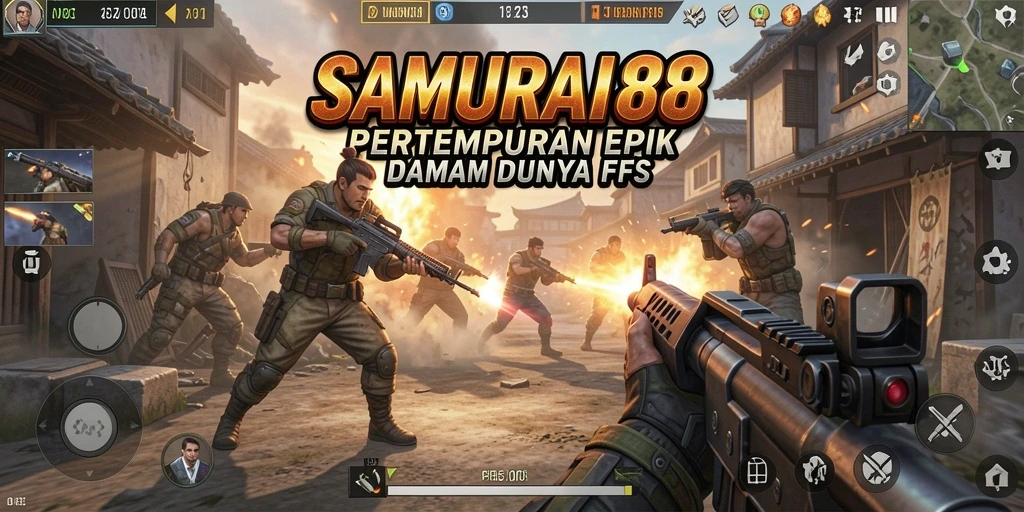 Gameplay seru SAMURAI88 dalam pertempuran FPS.