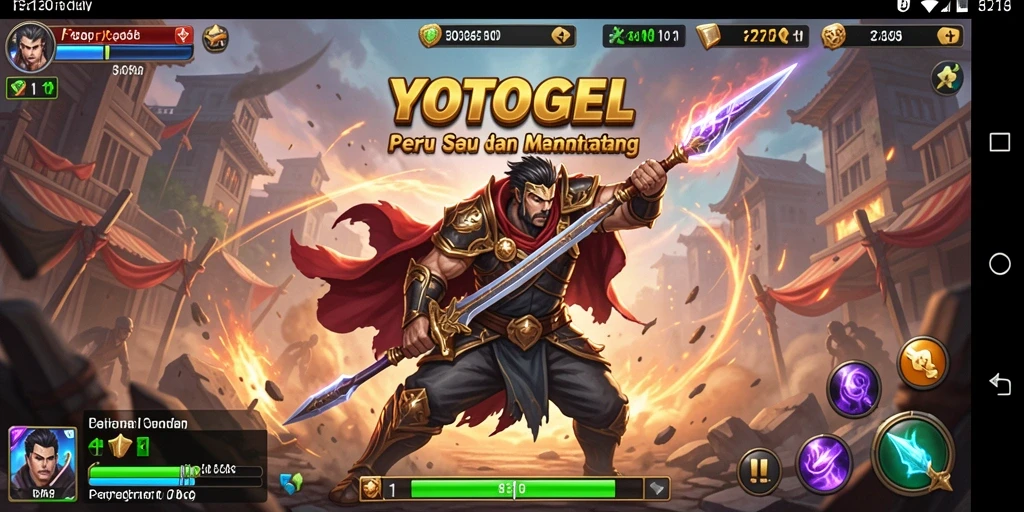 Screenshot gameplay YOTOGEL menunjukkan aksi pertarungan yang mendebarkan.